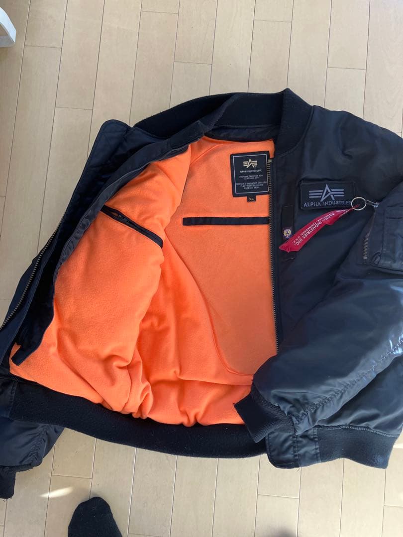 ALPHA INDUSTRIES MA-1ジャケット ブラック　バイク用