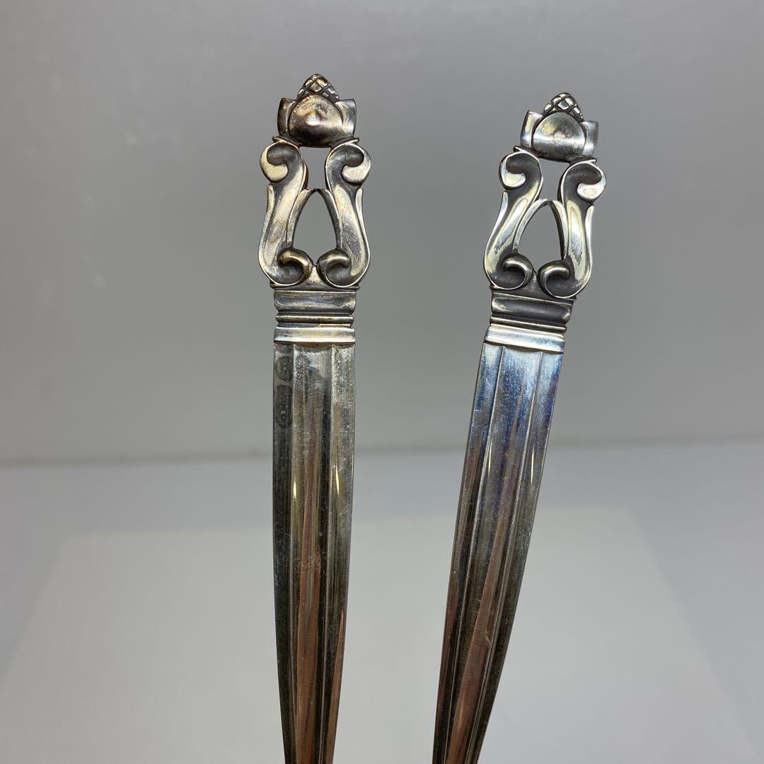 ジョージジェンセン　希少ミートフォーク2本sterling925 104g