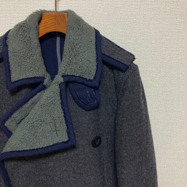 専用■sacai サカイ■ウール ピーコート 裏ボア インディゴ Pコート 1