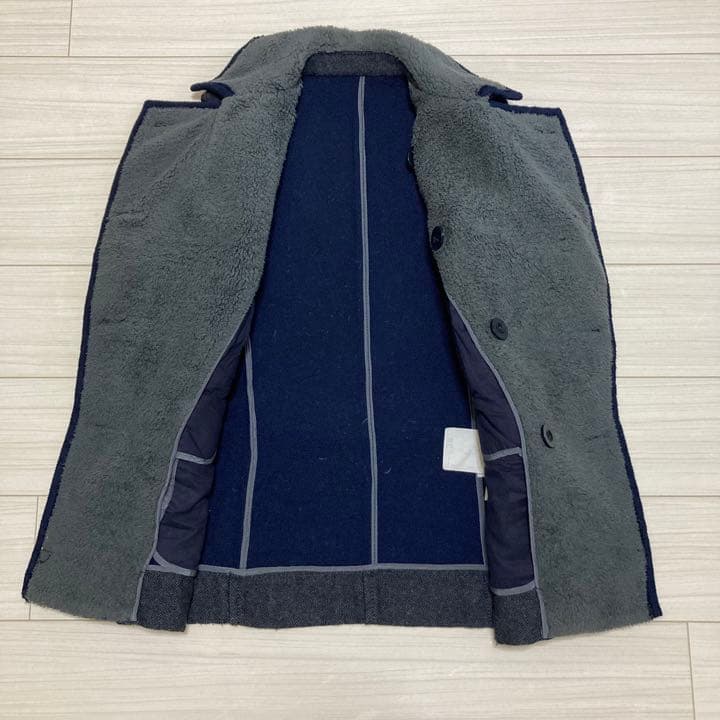 専用■sacai サカイ■ウール ピーコート 裏ボア インディゴ Pコート 1