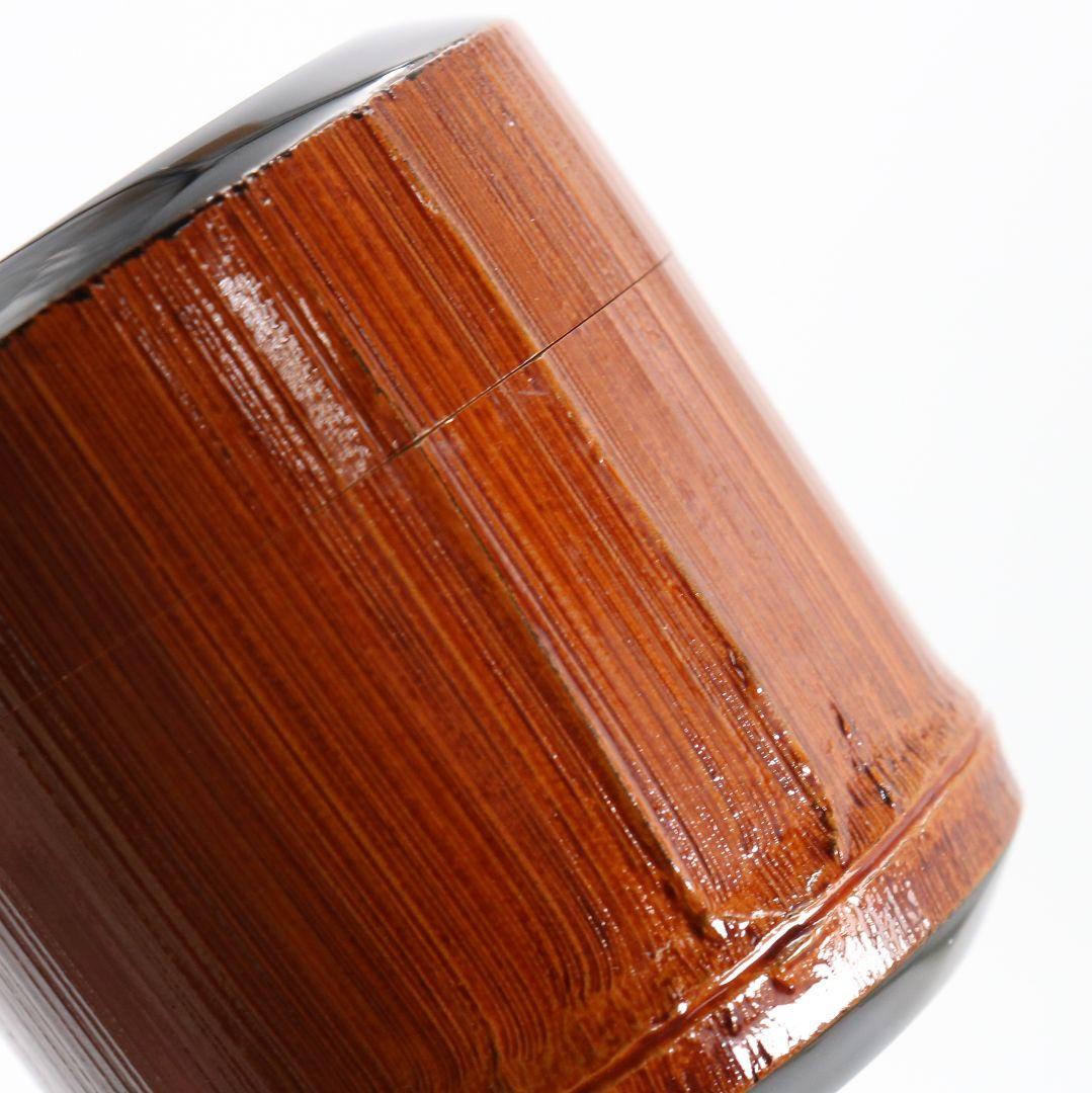 野村政寛(香庵)作 竹塗鈴虫蒔絵 雪吹 薄茶器 茶道具 共箱　V923　N7