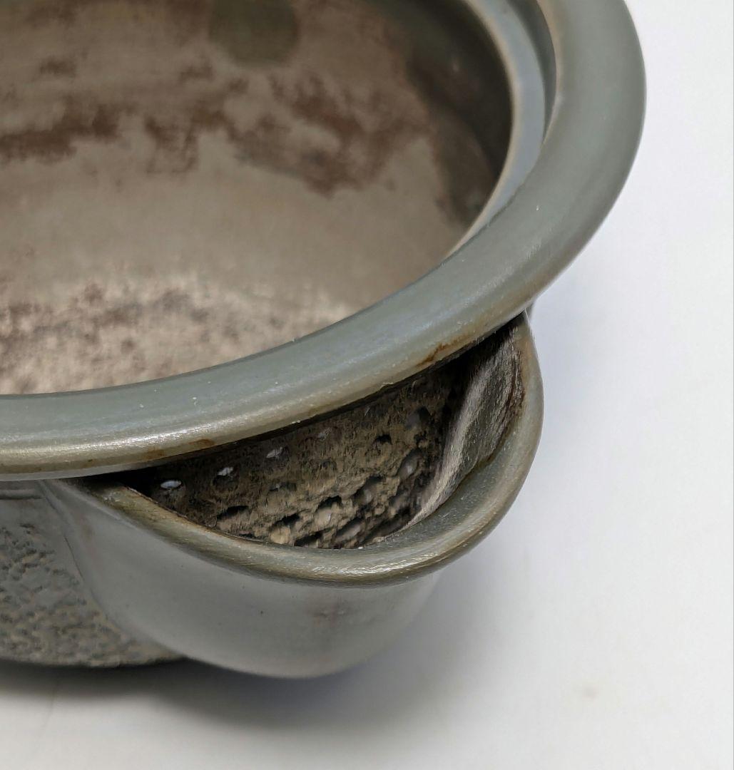 藤田龍峰 青備前石目煎茶器（宝瓶・湯冷まし・煎茶碗5客） 合箱合布 備前焼 急須