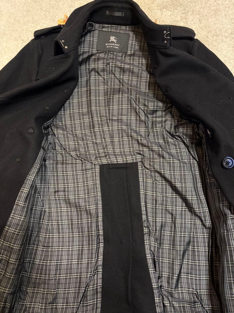BURBERRY BLACK LABEL　メルトンウール Pコート カシミヤ