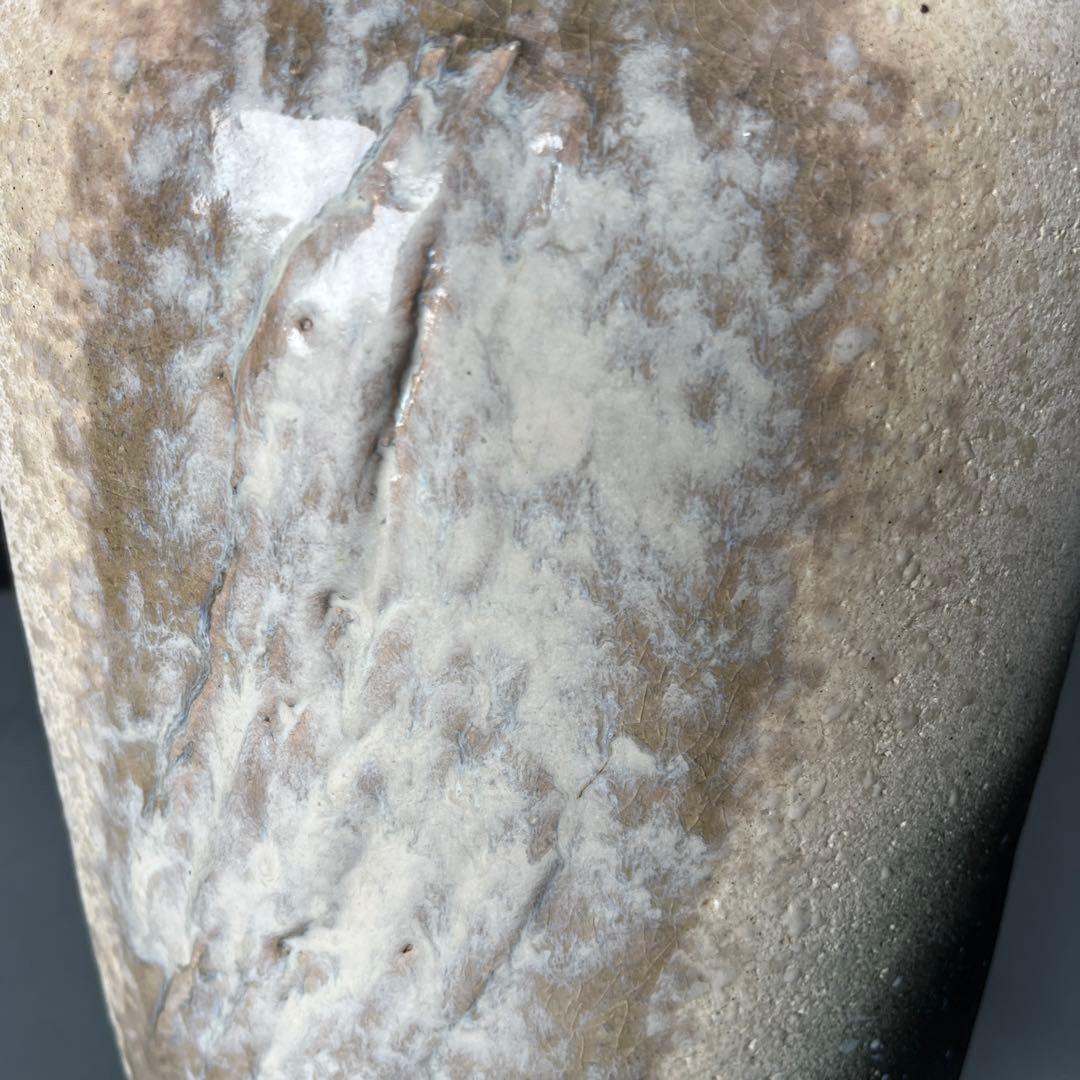 信楽焼傘立て  白釉流し 高さ45cm