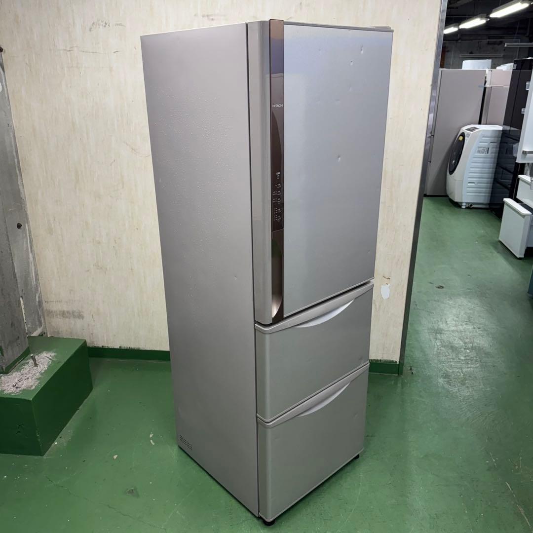 228 日立　大型冷蔵庫　375L 300L強　小型　家庭用　右開き　自動製氷