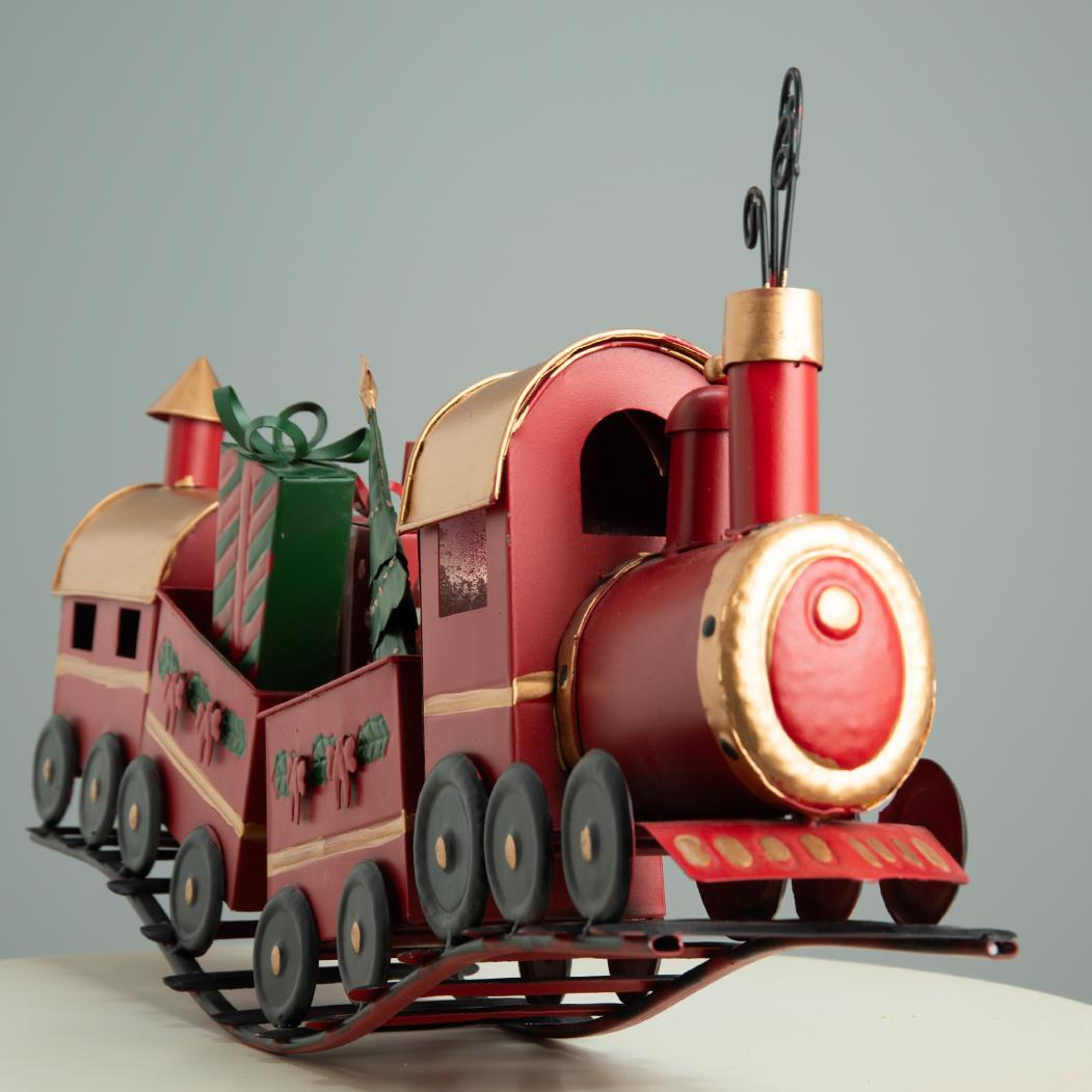 ブリキ製のトレイン 大きなクリスマス列車 　長さ67cm