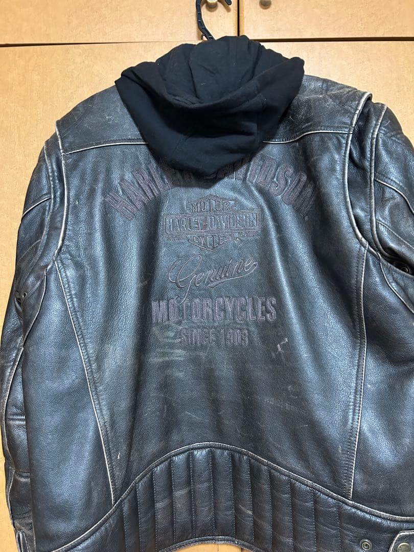 Harley-Davidson フード付きレザージャケット