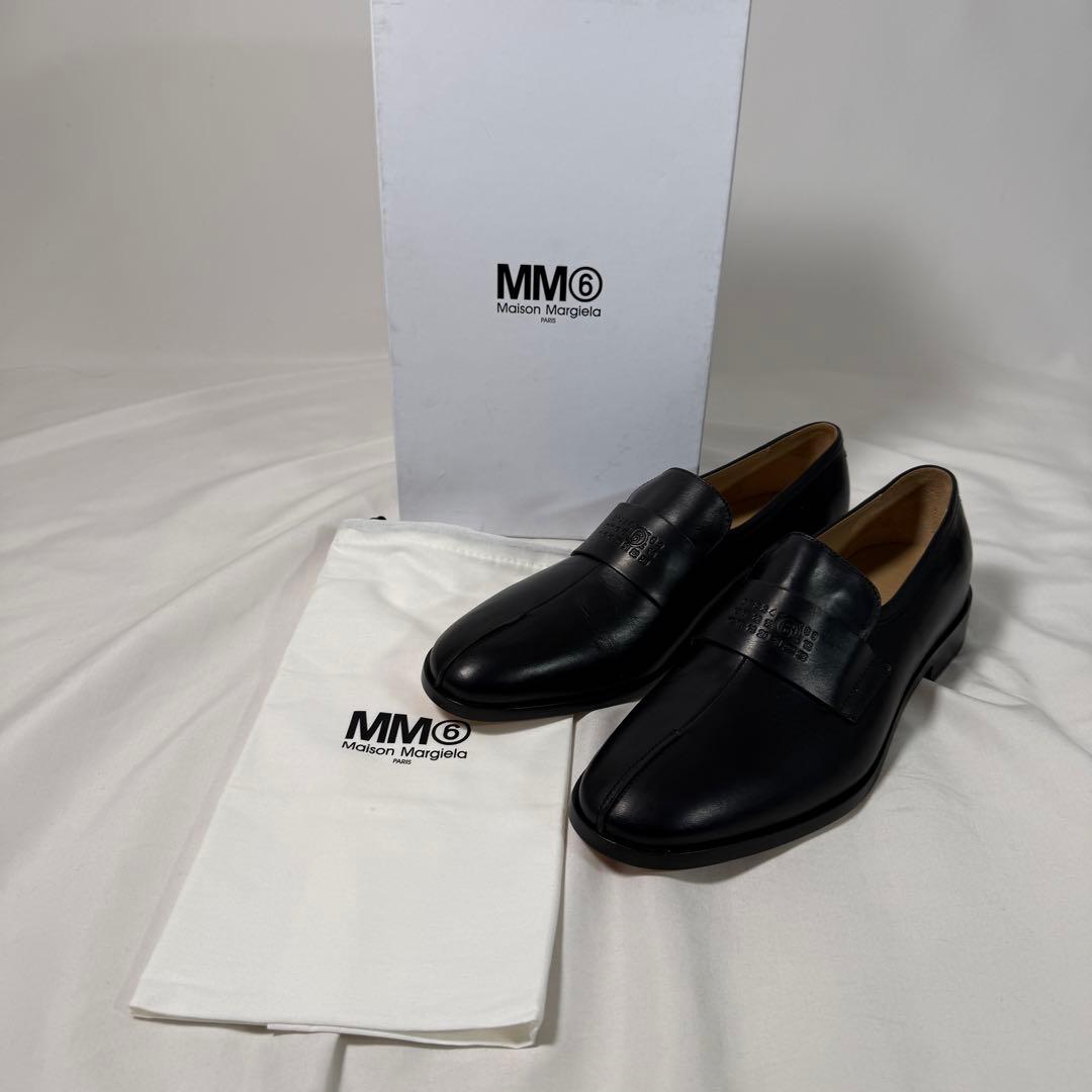 【定価14.6万】MM6 マルジェラ タビ モカシン シューズ ブラックEU45