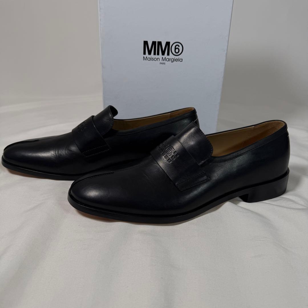 【定価14.6万】MM6 マルジェラ タビ モカシン シューズ ブラックEU45