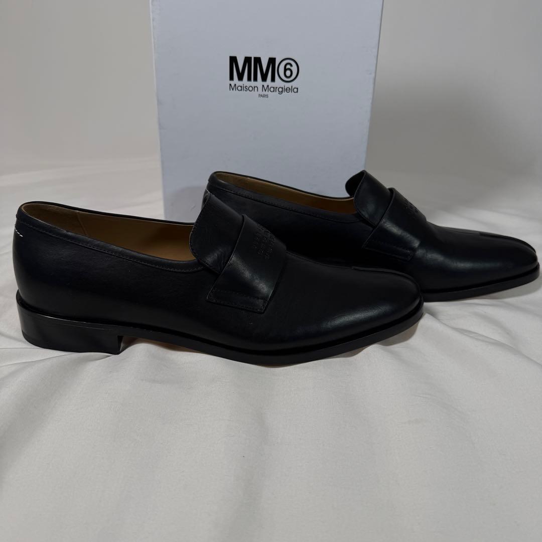 【定価14.6万】MM6 マルジェラ タビ モカシン シューズ ブラックEU45