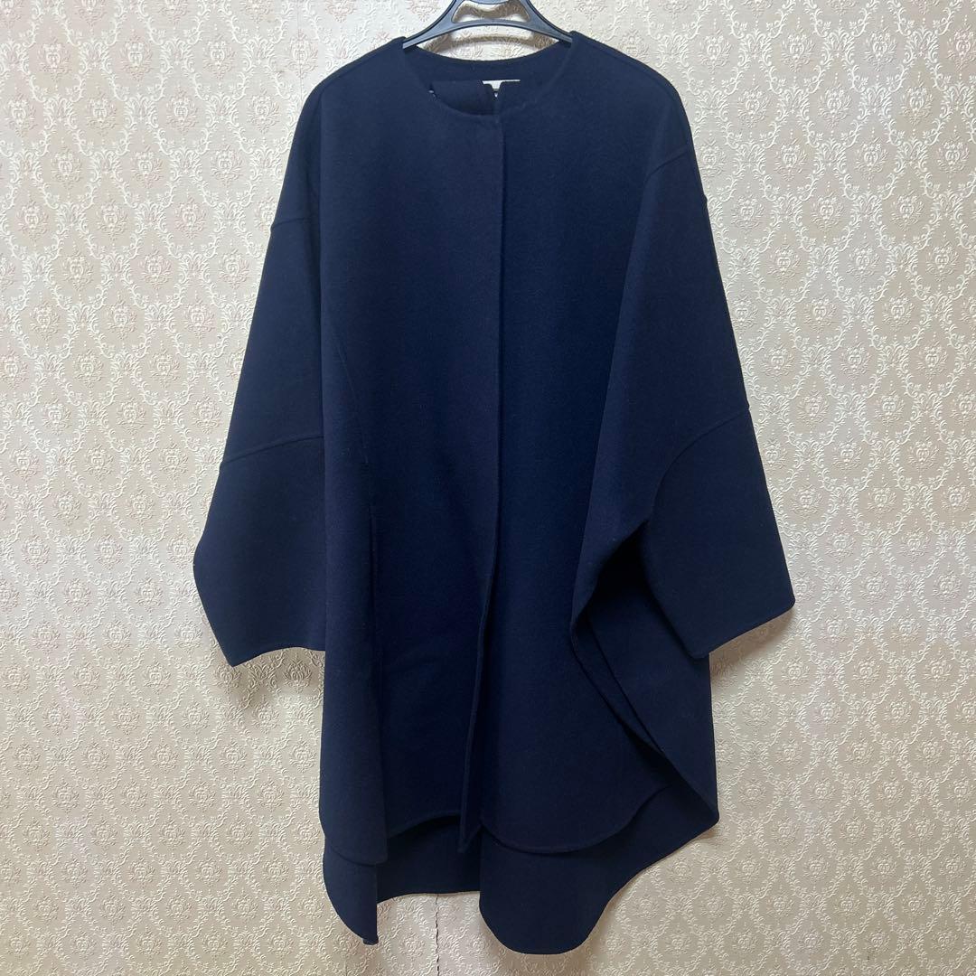 LEPHIL ルフィル　コート　 ソフトウールリバーポンチョ　ネイビー