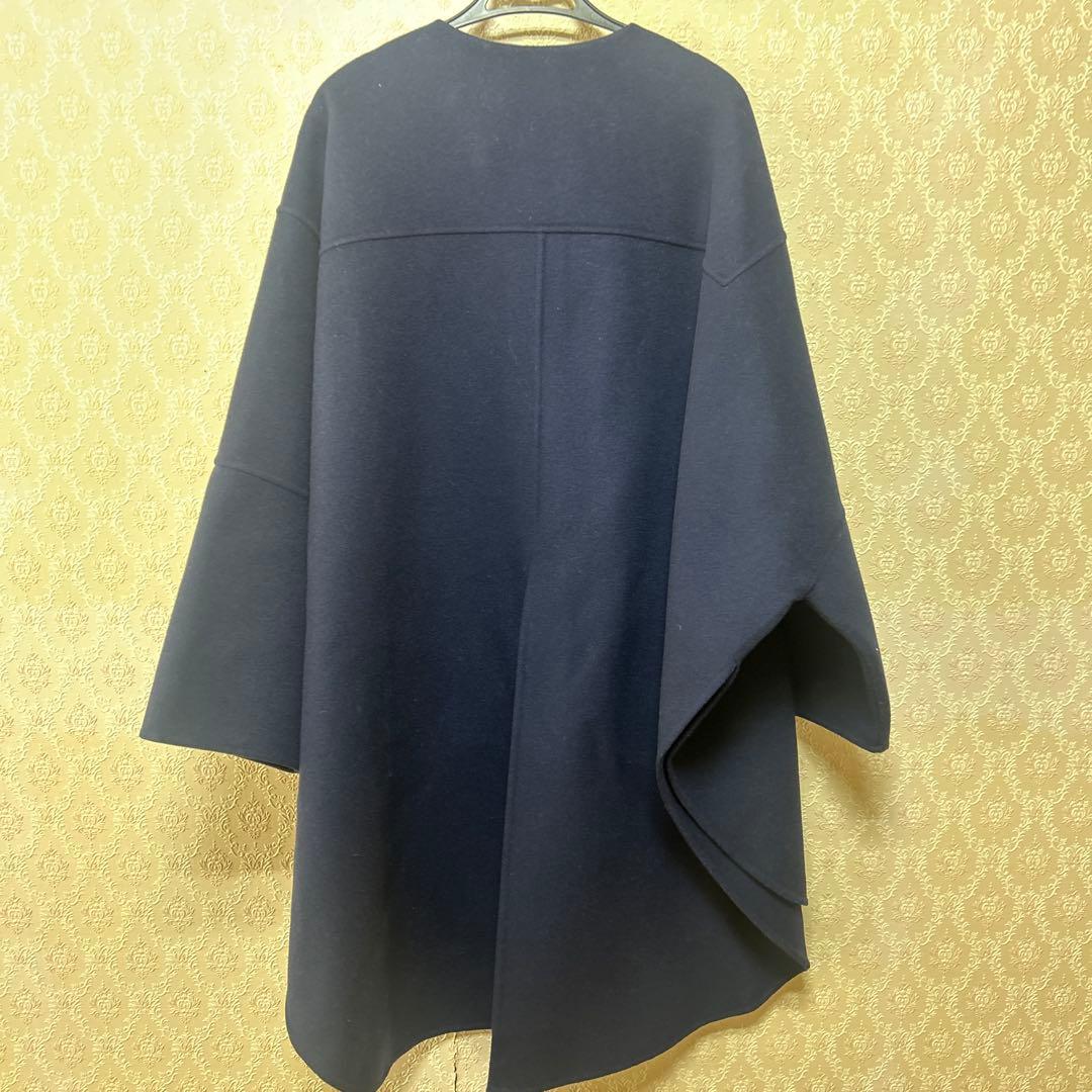 LEPHIL ルフィル　コート　 ソフトウールリバーポンチョ　ネイビー