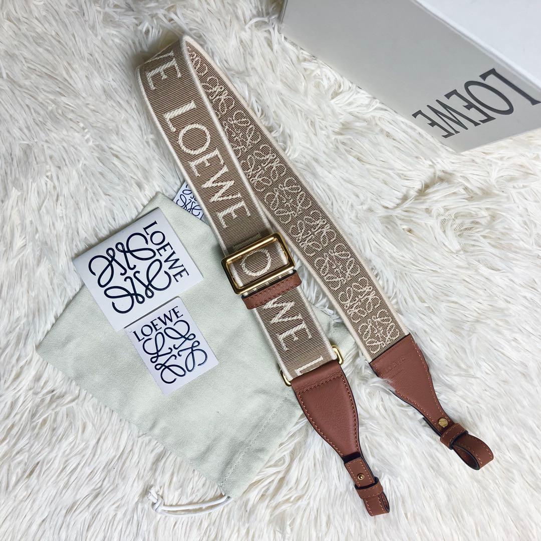 【未使用品】ロエベ＊ショルダーストラップ アナグラム 正規品 刻印 ゴールド金具