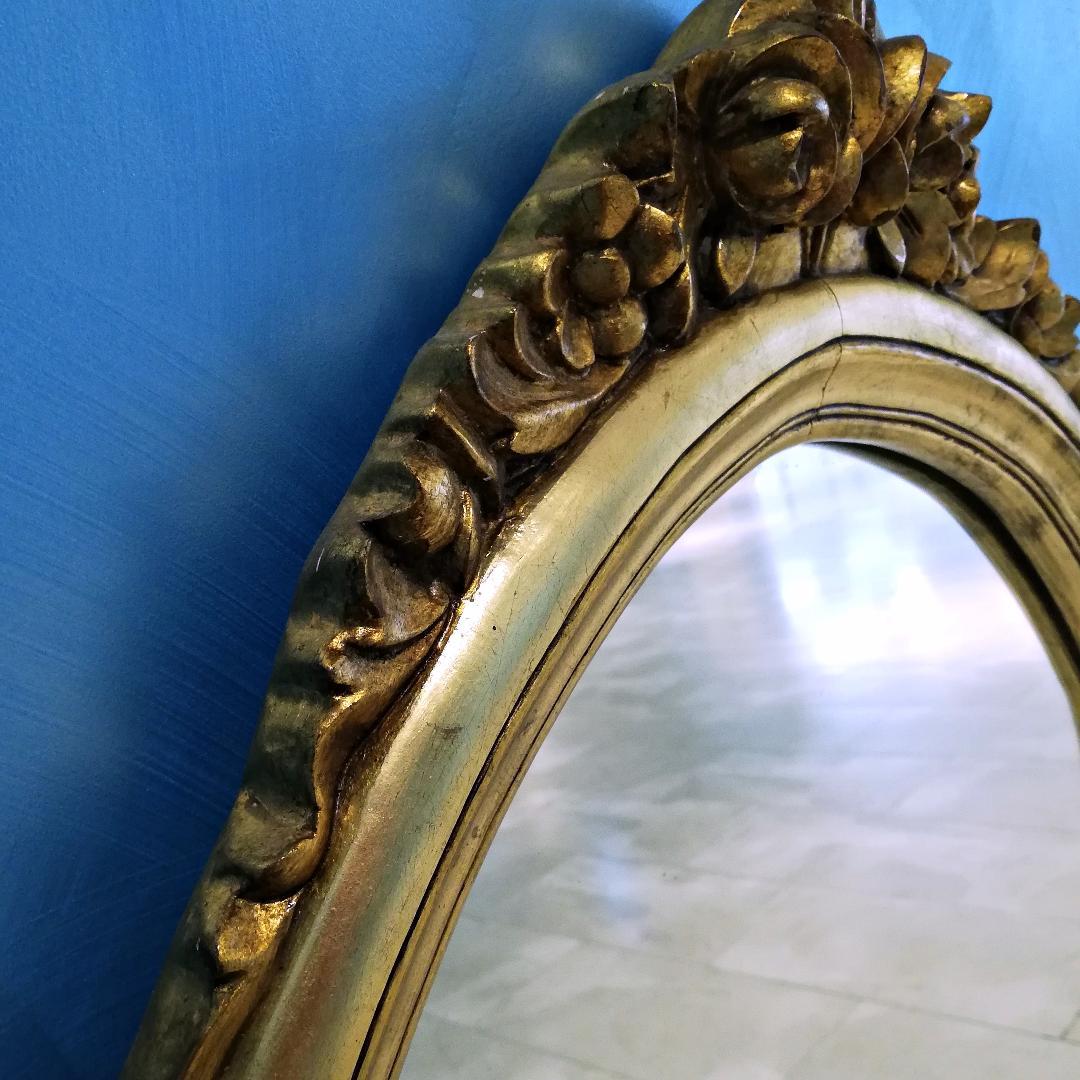 ▼ロココ調 オーバルミラー 鏡