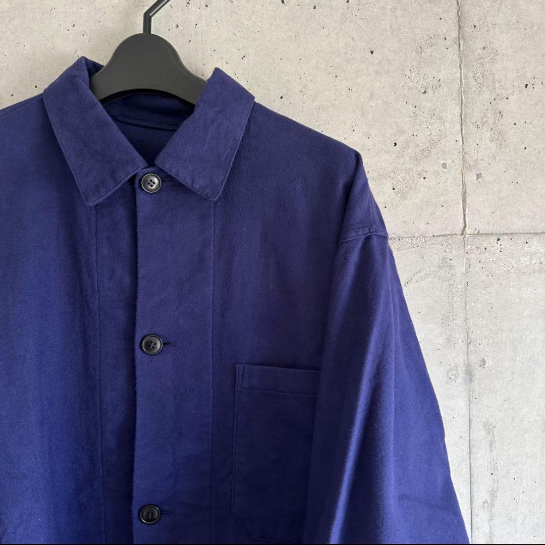 COMOLI　コットンネルワークジャケット Loyal Blue