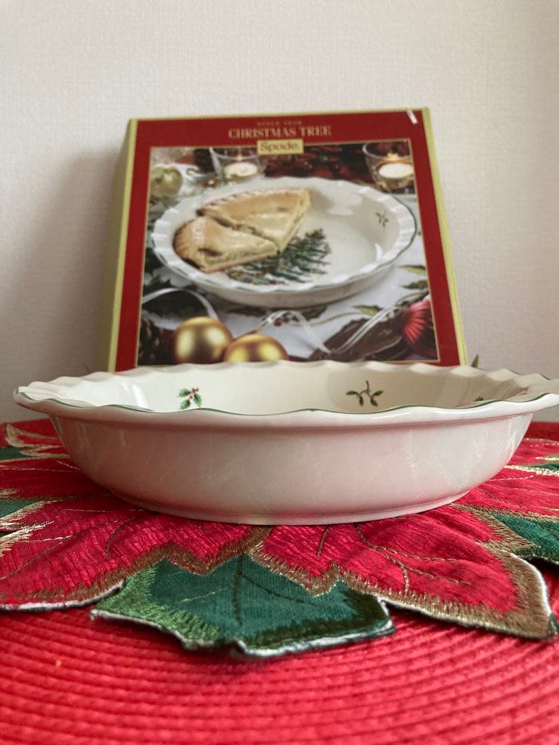 Spode（スポード）　パイ皿クリスマスツリー柄　　新品未使用品