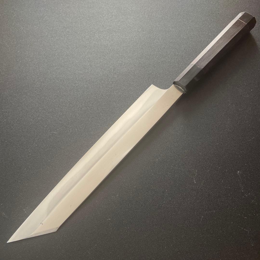 和包丁　正本　切付包丁　本焼　8寸　刃渡り約235mm 黒檀八角柄　純日本鋼