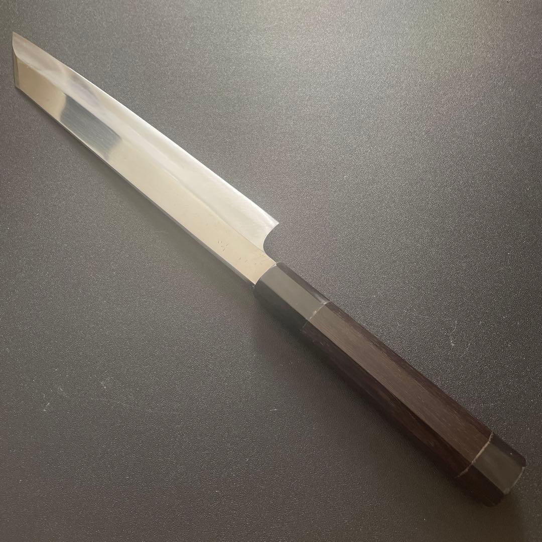 和包丁　正本　切付包丁　本焼　8寸　刃渡り約235mm 黒檀八角柄　純日本鋼