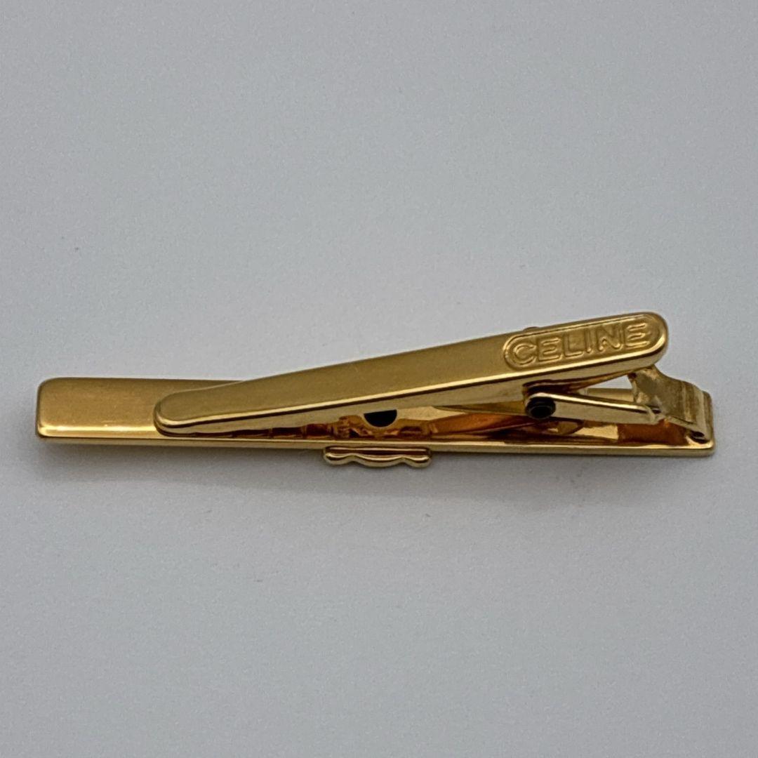 【美品】CELINE カフス カフリンクス タイピン トリオンフ マカダム 金色