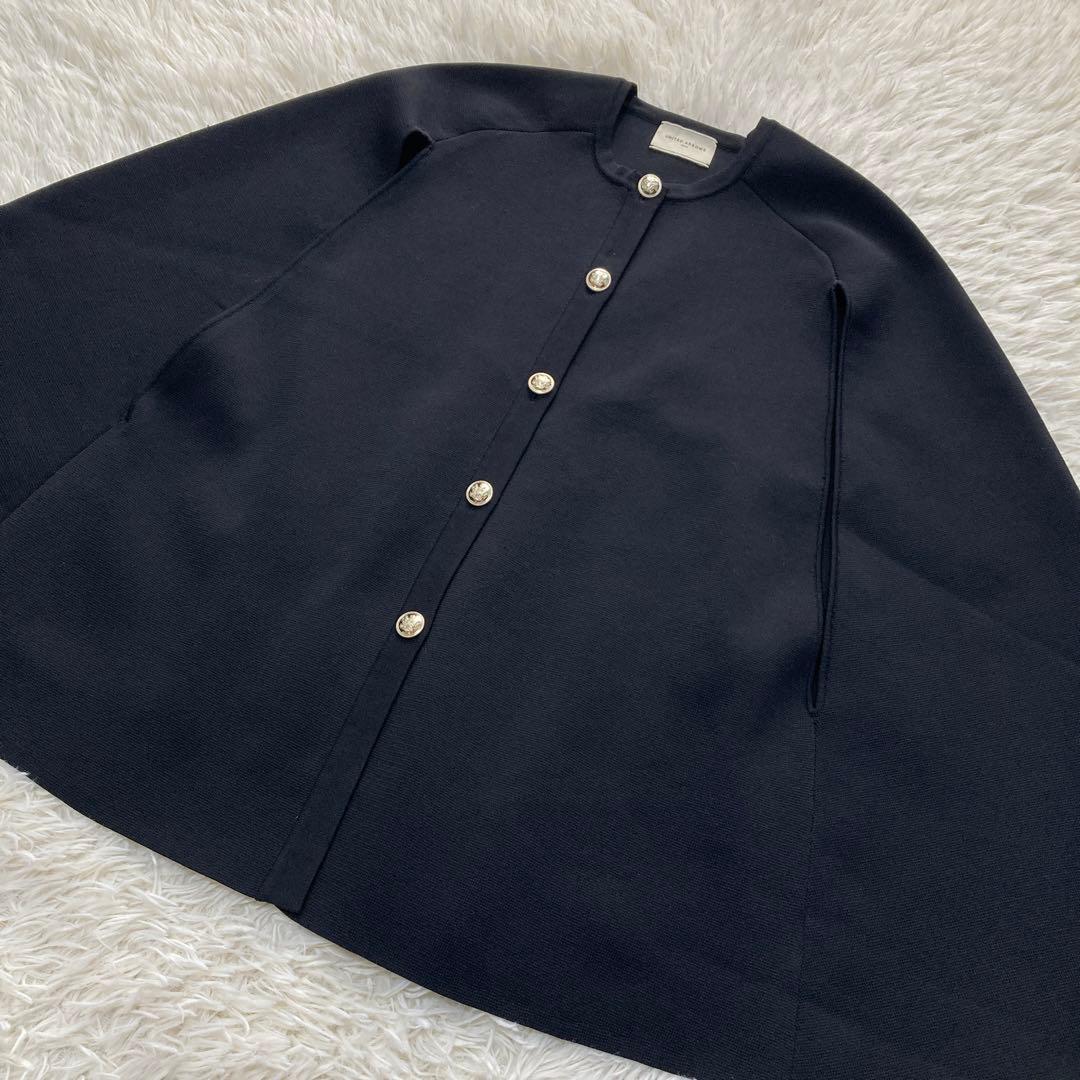 UNITED ARROWS ケープ カーディガン 金ボタン タキマキ ブラック