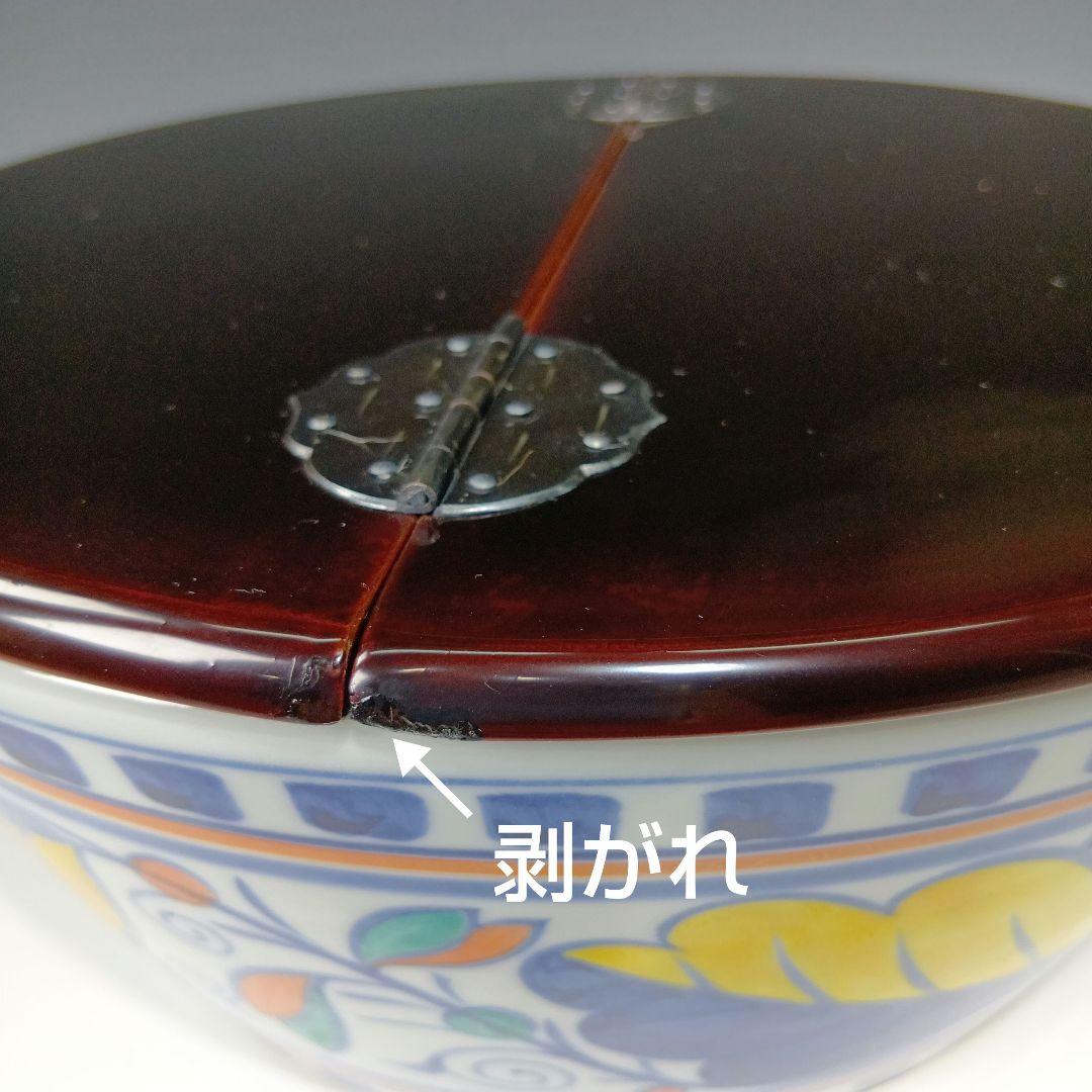 最終値下げ茶道具　平安景雲造　紅毛写　平水指　　 漆蓋付　共箱
