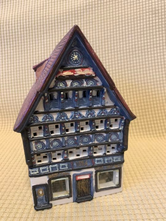 【未使用】ドイツ　キャンドルホルダー　ミニチュア　ポーセリン　ワインハウス　陶器