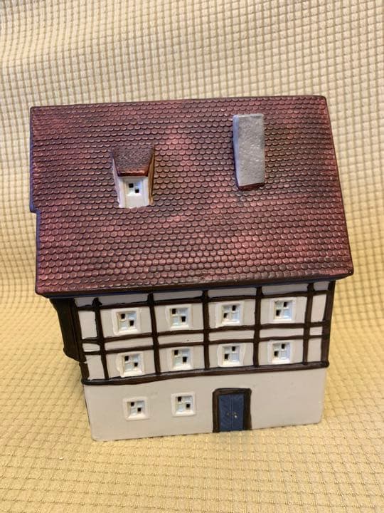 【未使用】ドイツ　キャンドルホルダー　ミニチュア　ポーセリン　ワインハウス　陶器