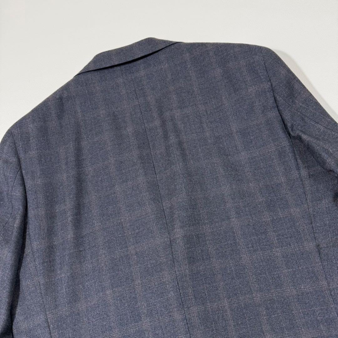 【美品】 SUIT SELECT ゼニア生地 スーツ チェック柄 グレー Y5