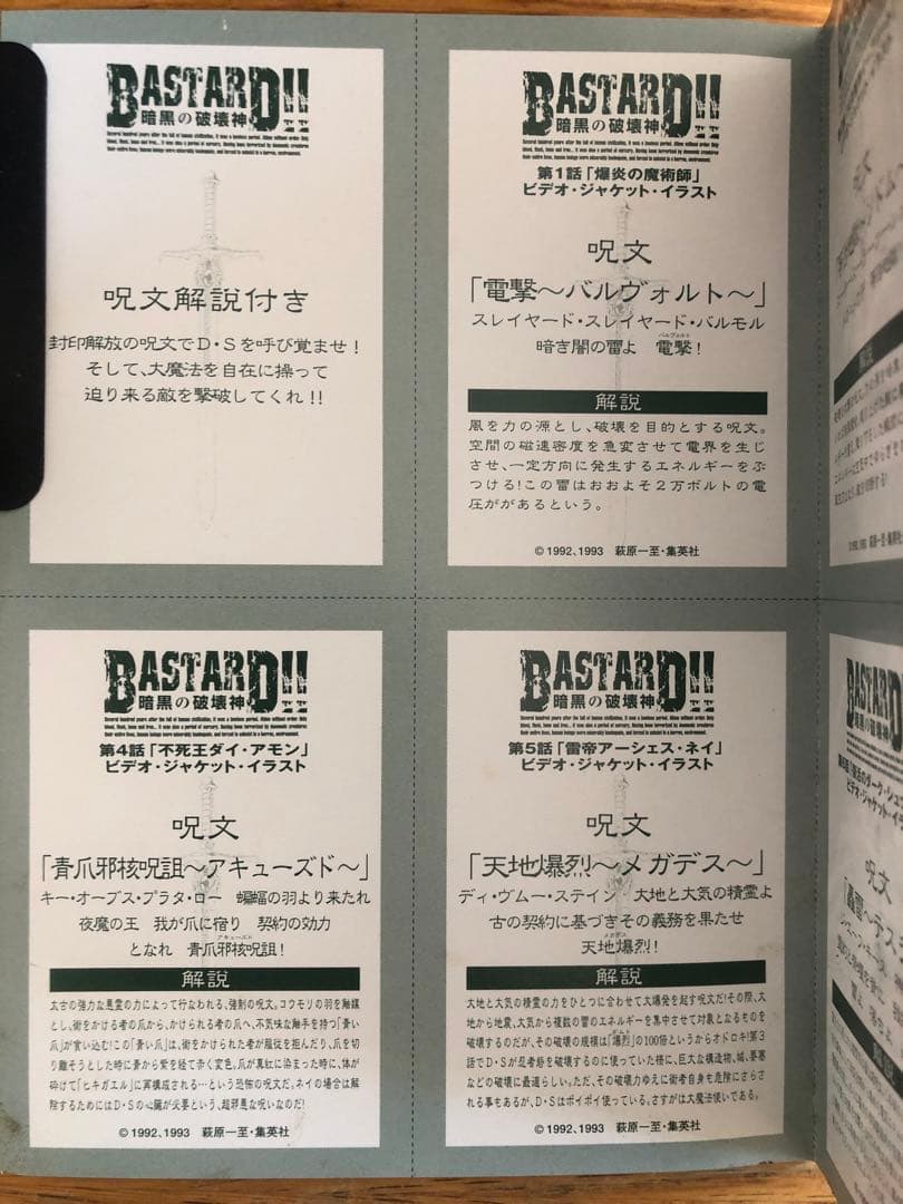 DVD再生確認済み　付録付き　1999年　「BASTARD!!暗黒の破壊神」
