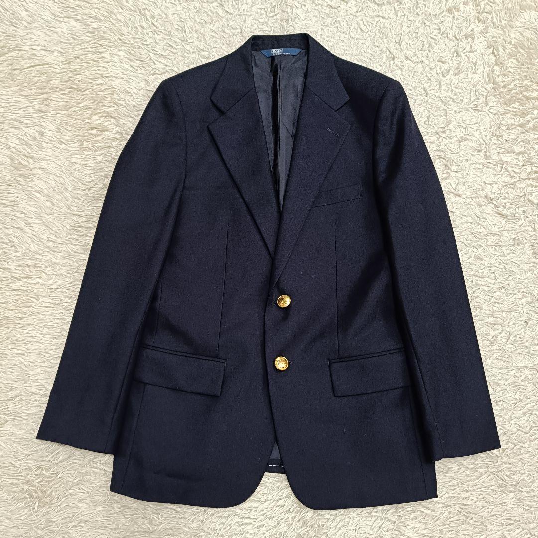 【極美品】ラルフローレン 紺ブレ スーツ 金ボタン グレンチェック柄 160