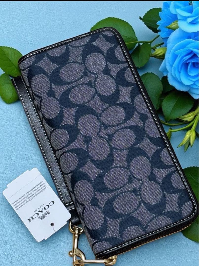 【新品未使用】COACH 長財布 ネイビー