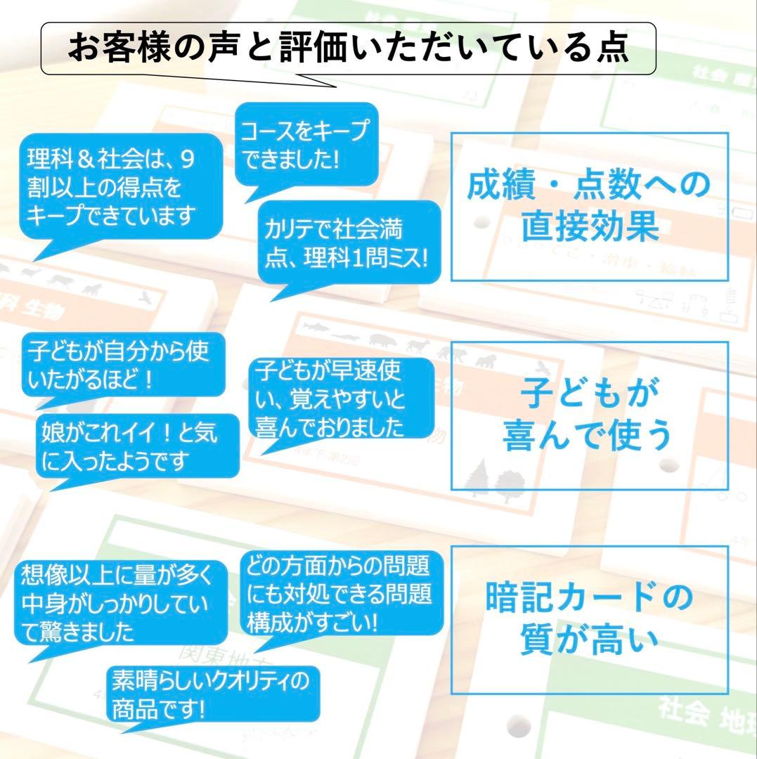 中学受験 暗記カード【4年上 社会・理科 16-19回】組分けテスト対策 予シリ