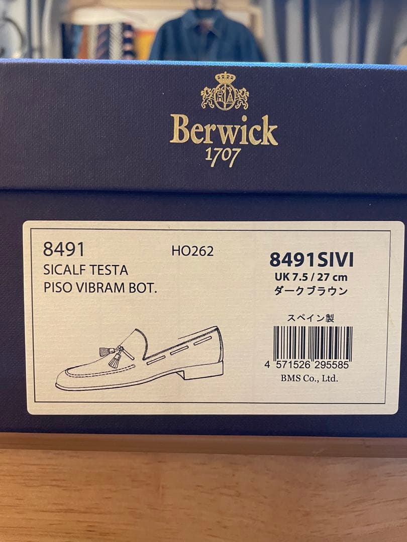 Berwickバーウィック8491：タッセルローファー/UK7.5(27cm)