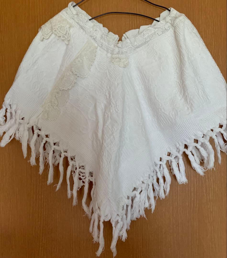 ハンドメイド作家様　アンティークブティ　ポンチョ