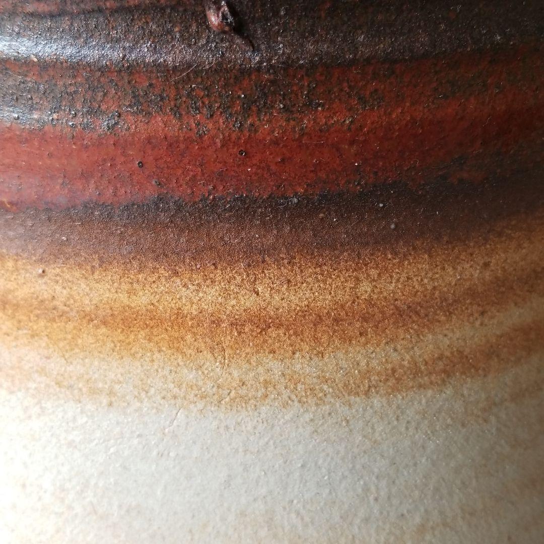 信楽焼 傘立て 鉄釉印華紋 高さ４７cm