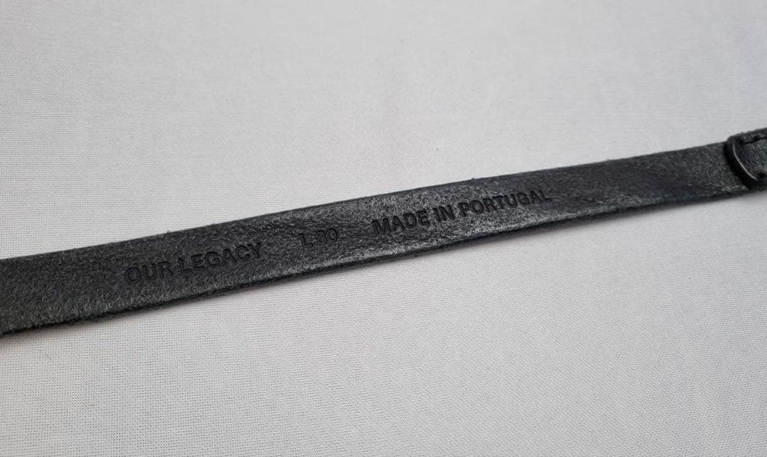人気【OUR LEGACY】ベルト 2CM ブラック LEATHE.R BELT