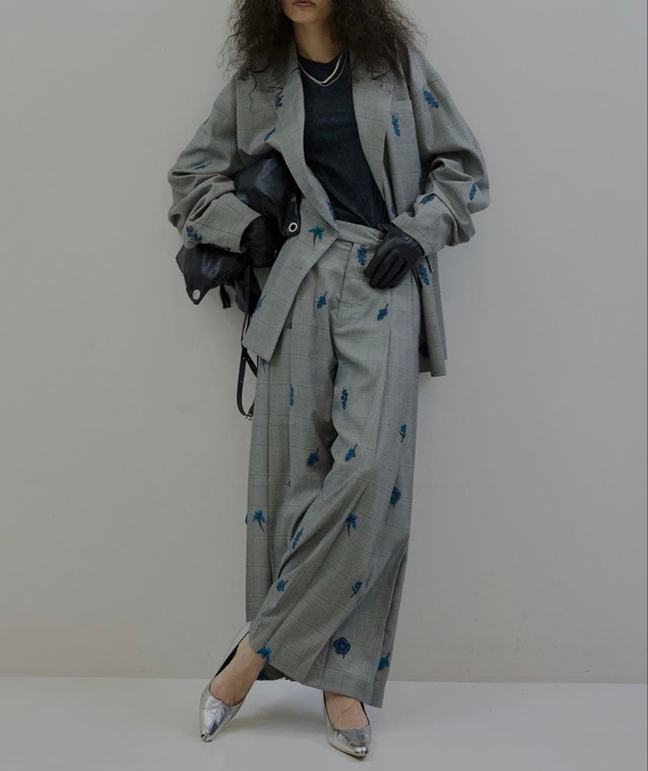 パンツ ameri vintage CHECK FLOWER PLEATS PANTS