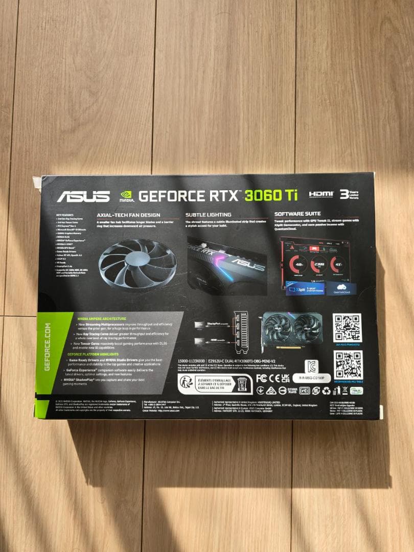 グラフィックボード・グラボ・ビデオカード ASUS RTX3060Ti OC 8GB (Dual Mini)