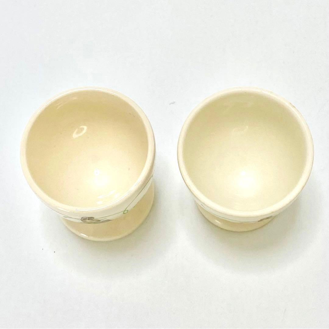 SALE☆レア☆美品グリーンライン☆エッグカップ☆2サイズ☆