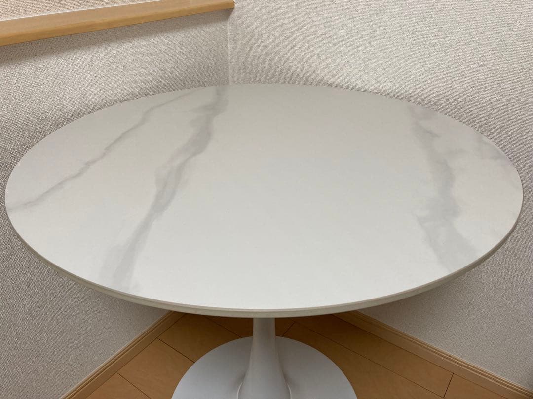 「引取限定」「美品」円形ダイニングテーブル80cm ダイニングチェア 3点セット