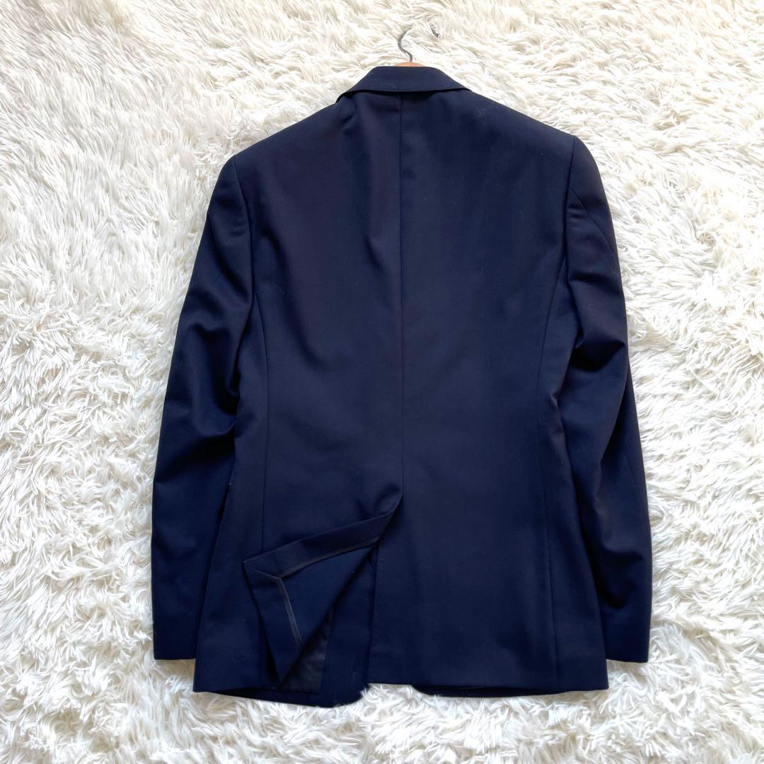 SUIT SELECTスリーピースネイビーシングル2釦スーツセットアップ