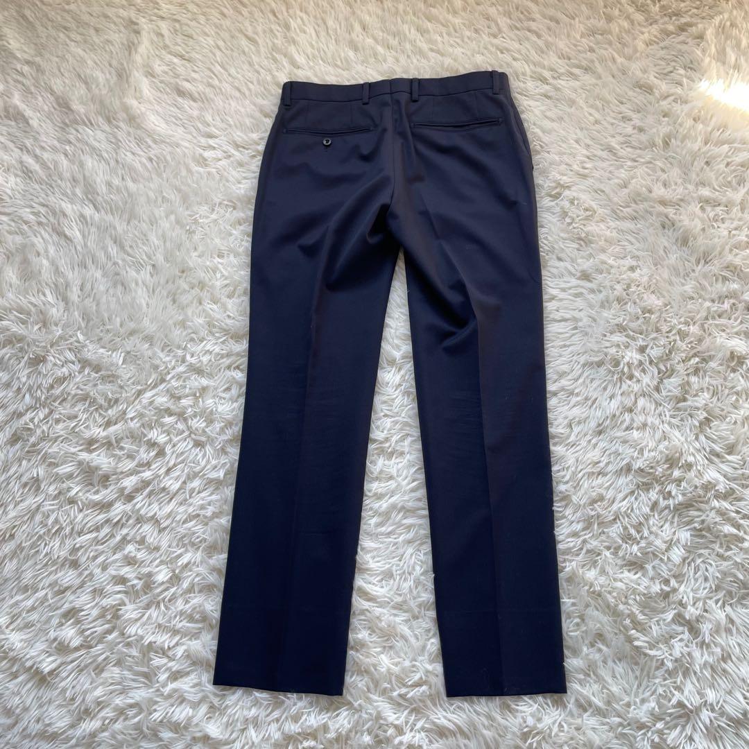 SUIT SELECTスリーピースネイビーシングル2釦スーツセットアップ
