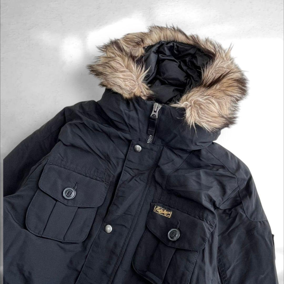 【現行】ポロラルフローレン　ファー付きジャケット　現行モデル　160 美品　黒