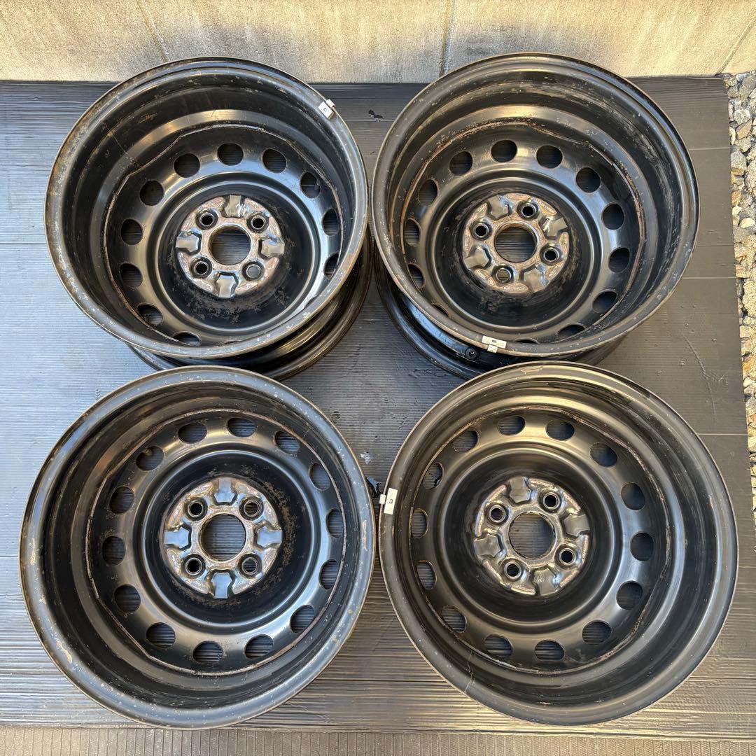 軽カスタム定番人気品‼️デミオ鉄チン 14×6J +45 ４本送料込み⛰️