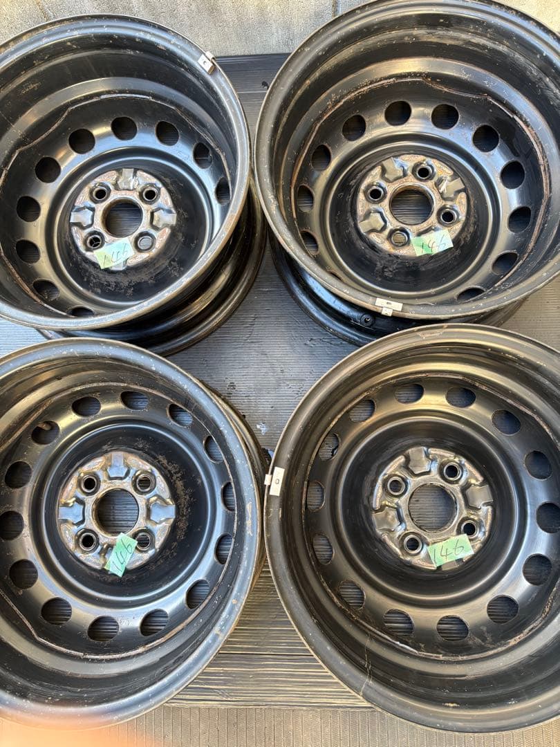 軽カスタム定番人気品‼️デミオ鉄チン 14×6J +45 ４本送料込み⛰️