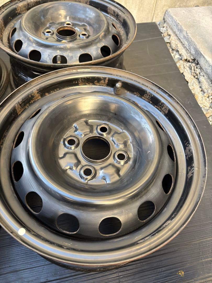 軽カスタム定番人気品‼️デミオ鉄チン 14×6J +45 ４本送料込み⛰️