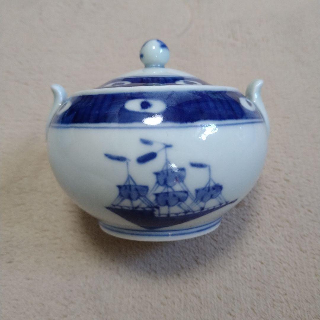 有田焼　青花　ティーセット　しん窯