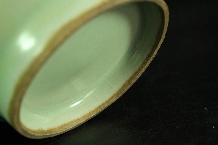 中国美術 青磁 瓶 尺立 茶道具伝来(K-A857)