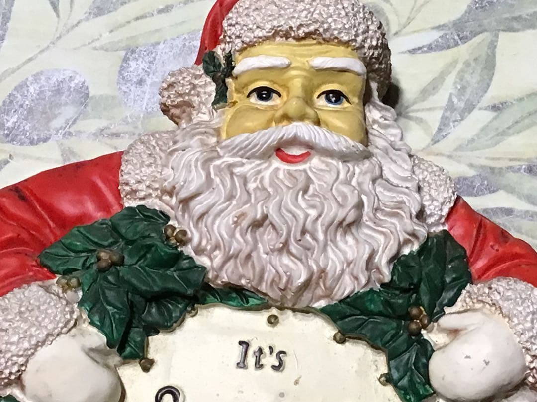 ヴィンテージ　サンタクロース 壁掛け時計 It's Christmas Time