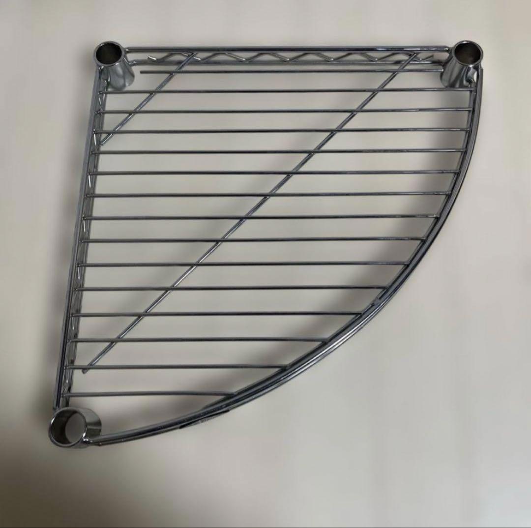 コーナーラック4段 スチール製 シルバー　ルミナスライト　ドウシシャ　収納ラック